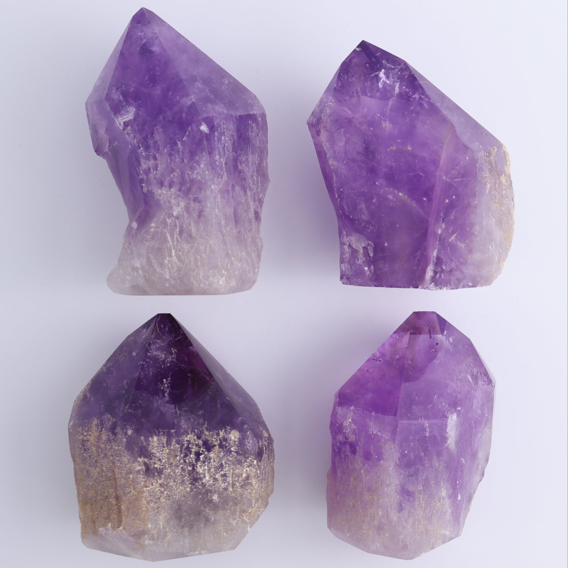 Amethyst Tops Polished Set of 4 - Expert Wholesale and Supplier of Wholesale Crystals & Bulk Gemstones, ["Amethyst","Brazil","Top Polished"]