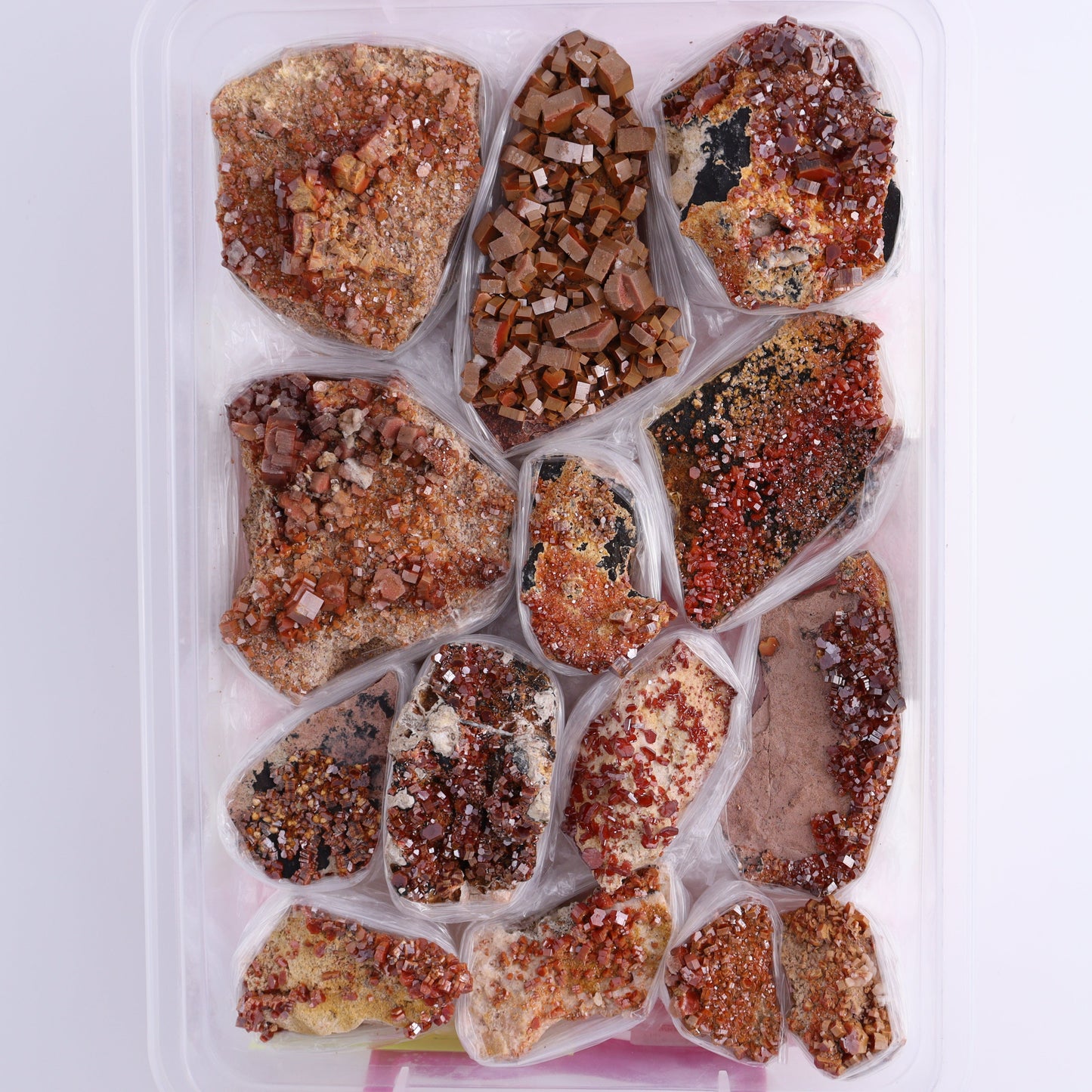 Vanadinite on Barite Flat from Morocco - Expert Wholesale and Supplier of Wholesale Crystals & Bulk Gemstones, ["Barite","Flats","Morocco","Vanadinite","Vanadinite Barite"]