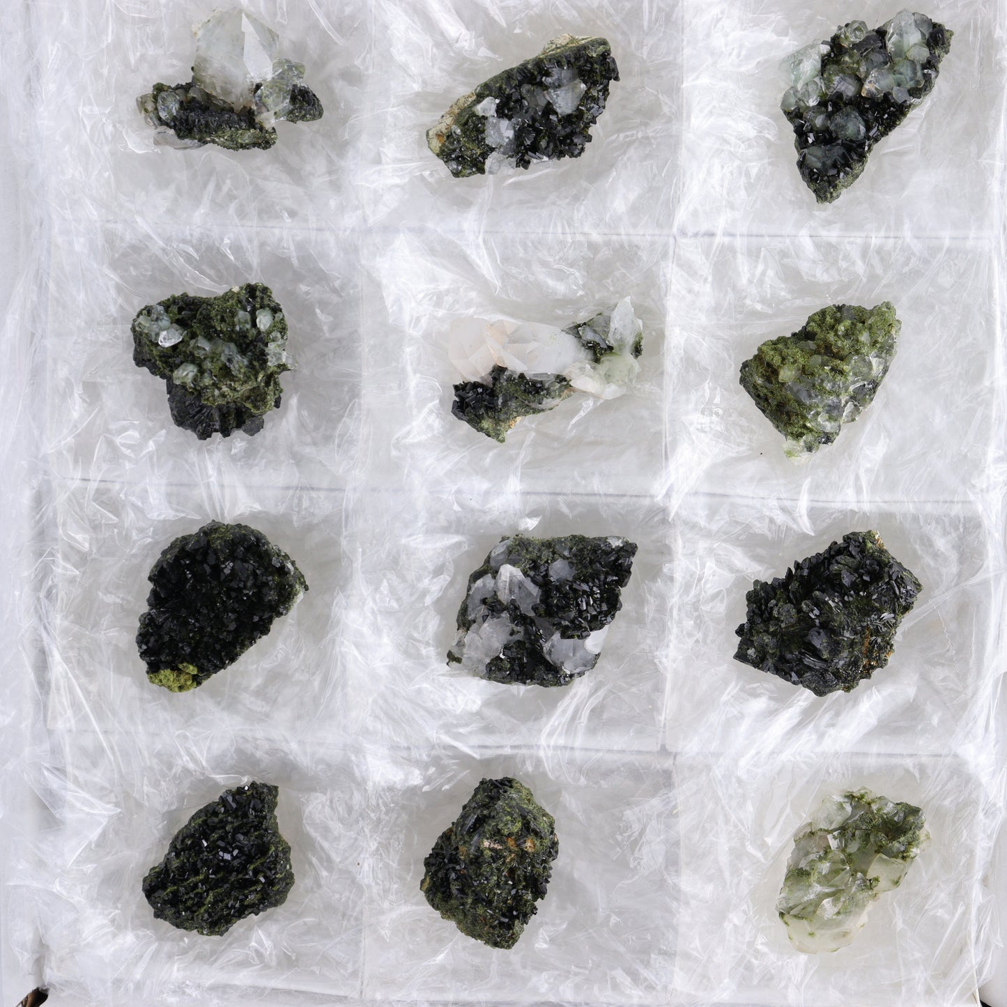 Epidote Set of 15 - Expert Wholesale and Supplier of Wholesale Crystals & Bulk Gemstones, ["epidote","flat","Flats"]
