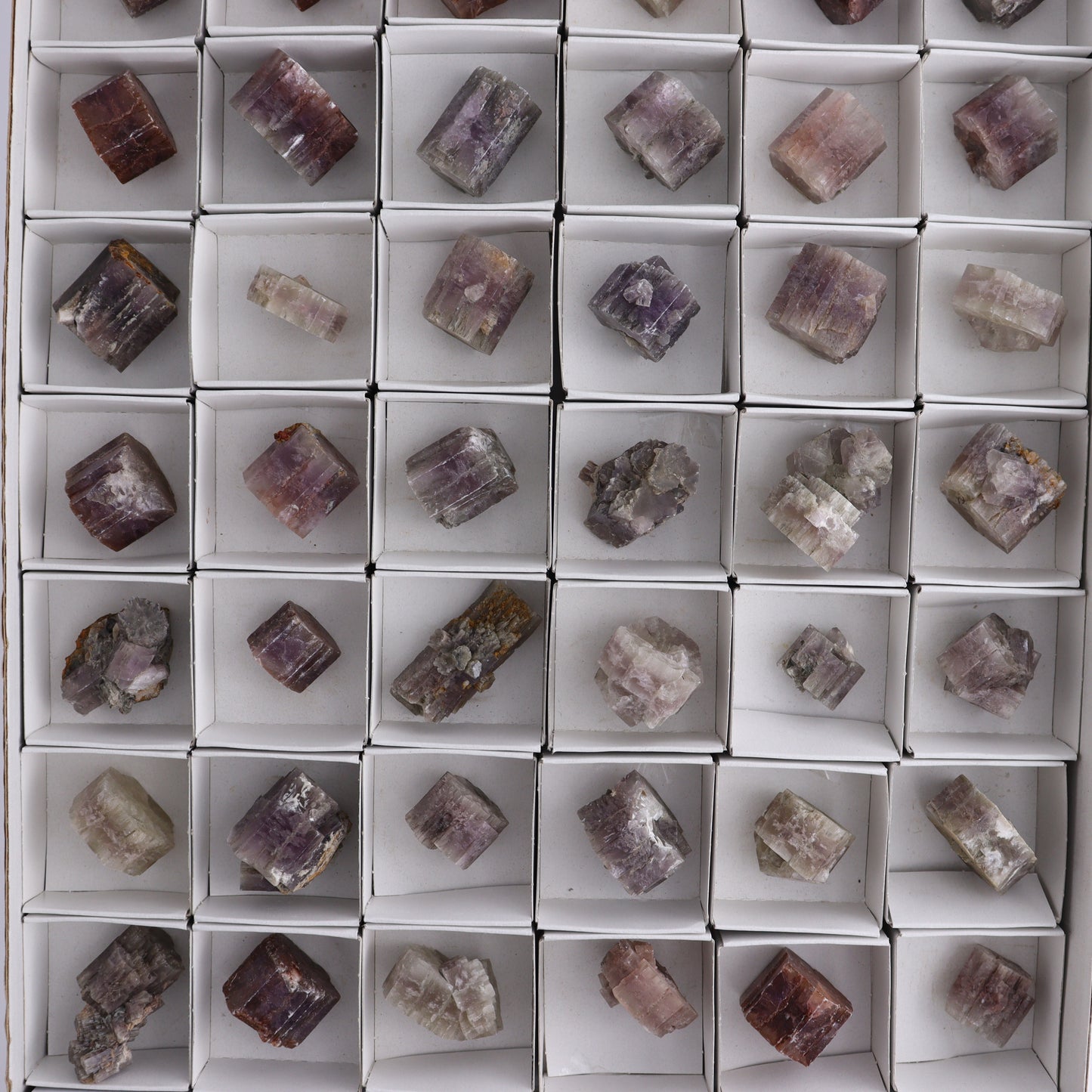 Purple Aragonite Set of 54 - Expert Wholesale and Supplier of Wholesale Crystals & Bulk Gemstones, ["aragonite","Purple Aragonite","Spain"]