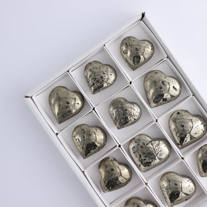 Pyrite Hearts Set of 12 - Expert Wholesale and Supplier of Wholesale Crystals & Bulk Gemstones, ["Hearts","Peru","Pyrite"]