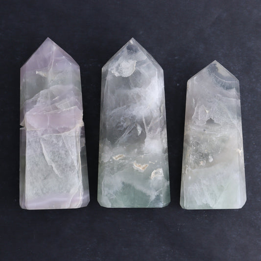 Yttrium Fluorite Towers Set of 3 - Expert Wholesale and Supplier of Wholesale Crystals & Bulk Gemstones, ["Brazil","Fluorite","Towers","Yttrium Fluorite"]