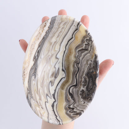 One Mexican Onyx/Calcite White Zebra Small Oval Bowl - Expert Wholesale and Supplier of Wholesale Crystals & Bulk Gemstones, ["bowl","Bowls","Calcite","Catalog Onyx","Decorative Dish","Mexico","onyx"]