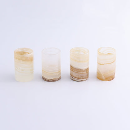 Shot Glass Set Mexican Onyx/Calcite Honey - Expert Wholesale and Supplier of Wholesale Crystals & Bulk Gemstones, ["Calcite","Catalog Onyx","Mexico","onyx","Shot Glasses"]