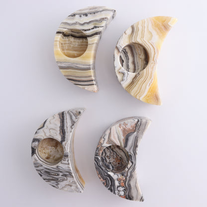 Onyx Moon Candle Holders Set of 4 - Expert Wholesale and Supplier of Wholesale Crystals & Bulk Gemstones, ["Candle Holder","Mexico","moons","onyx"]