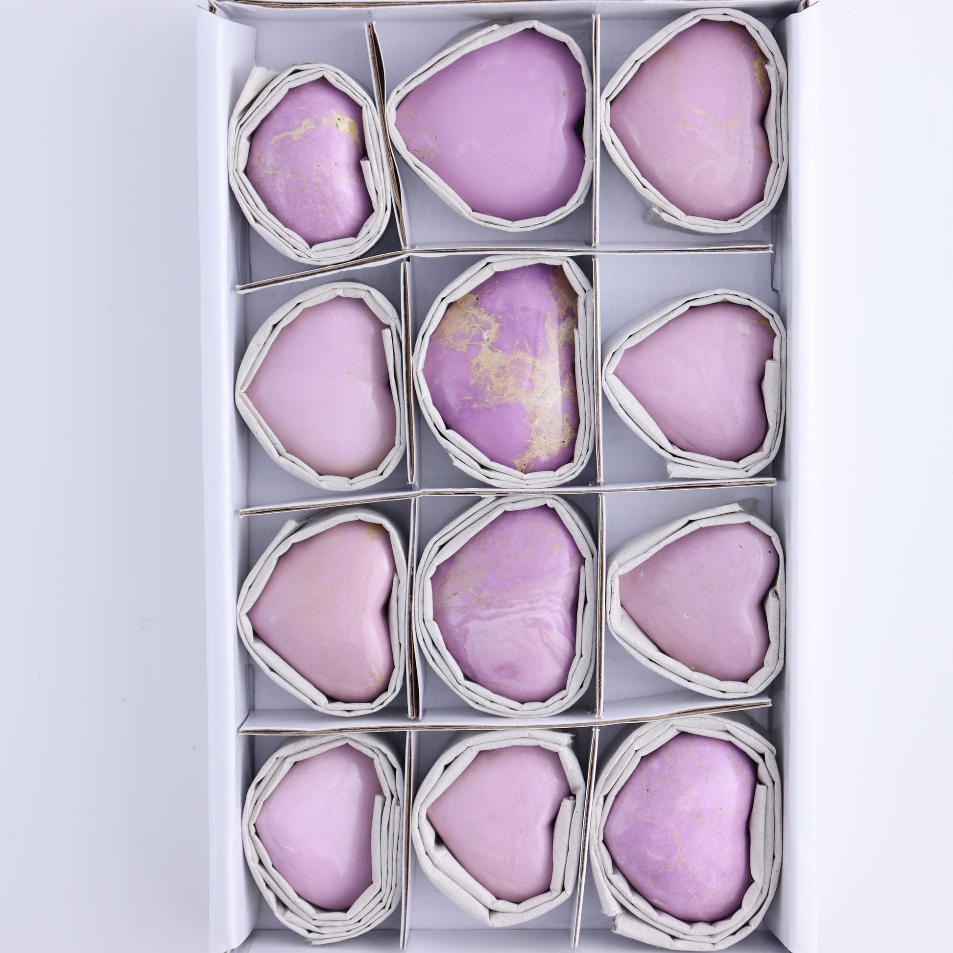 Phosphosiderite Hearts Set of 12 - Expert Wholesale and Supplier of Wholesale Crystals & Bulk Gemstones, ["Hearts","Phosphosiderite"]