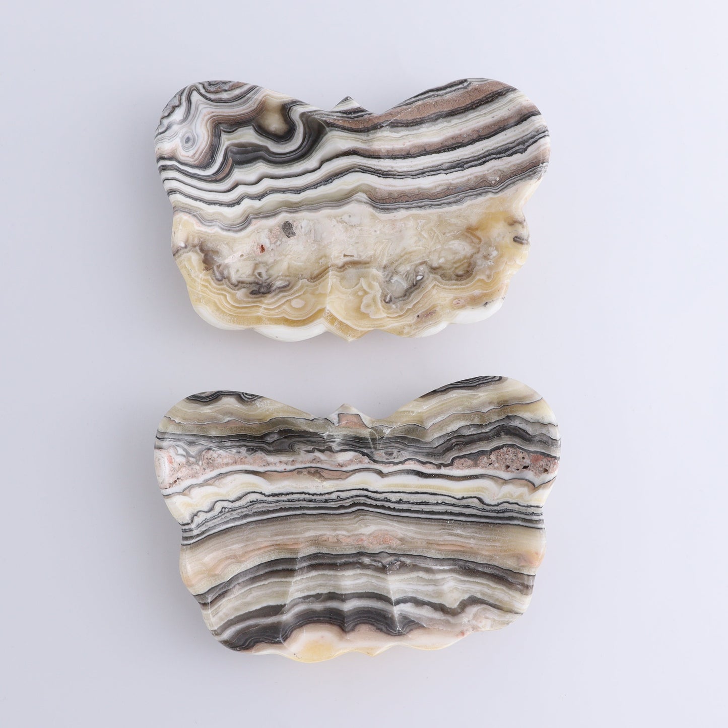 Zebra Onyx Butterfly Bowls Set of 6 - Expert Wholesale and Supplier of Wholesale Crystals & Bulk Gemstones, ["Bowls","Mexico","onyx"]