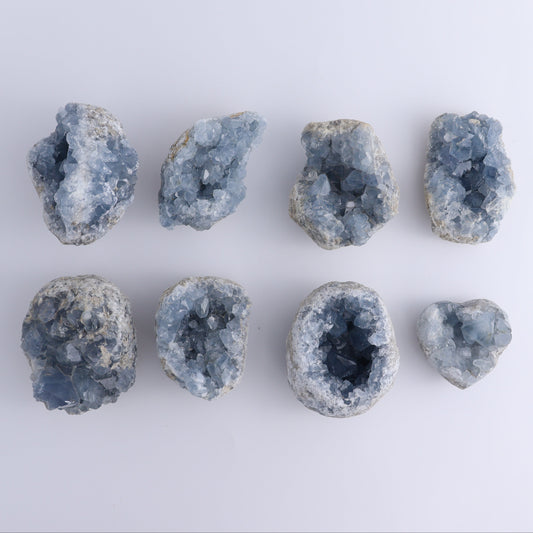 Celestite Clusters Set of 8 - Expert Wholesale and Supplier of Wholesale Crystals & Bulk Gemstones, ["Celestite","Freeform"]