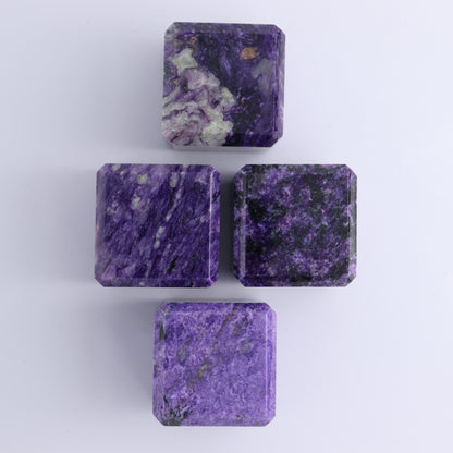 Charoite Cubes Set of 4 - Expert Wholesale and Supplier of Wholesale Crystals & Bulk Gemstones, ["Charoite","Cubes","Russia"]