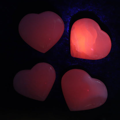 Pink Mangano Calcite Hearts Set of 12