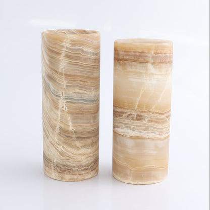 One Small Flower Vase Mexican Onyx/Calcite Dark Honey