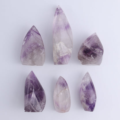 Imperfect Amethyst Flames Set of 6 - Expert Wholesale and Supplier of Wholesale Crystals & Bulk Gemstones, ["Amethyst","Brazil","flames"]