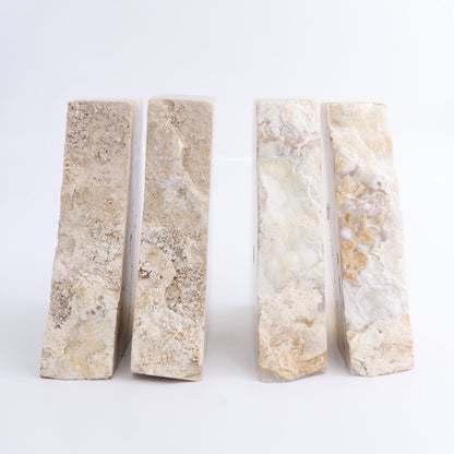 One Pair of Mexican Onyx/Calcite White & Honey Rough Bookend - Expert Wholesale and Supplier of Wholesale Crystals & Bulk Gemstones, ["Bookends","Calcite","Catalog Onyx","Mexico","onyx"]