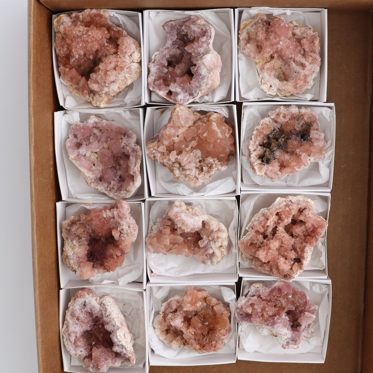 Pink Amethyst Geodes Set of 12