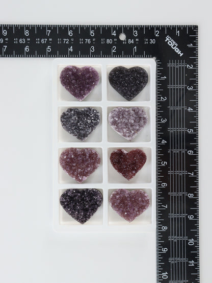 Amethyst Hearts Set of 8 - Expert Supplier of Wholesale Crystals & Bulk Gemstones