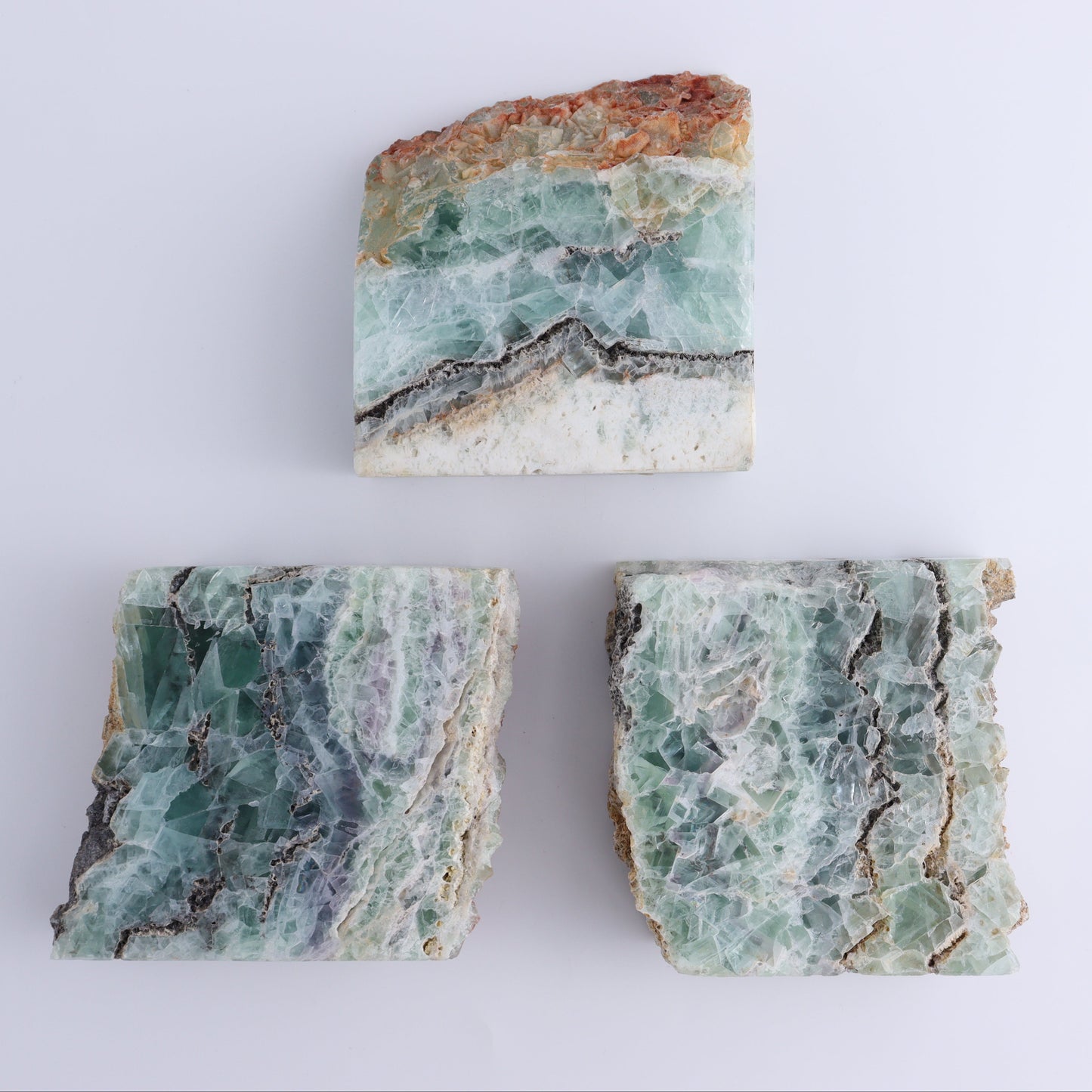 Fluorite Face Polished Set of 3 - Expert Wholesale and Supplier of Wholesale Crystals & Bulk Gemstones, ["Face Polished","Fluorite","Mexico"]