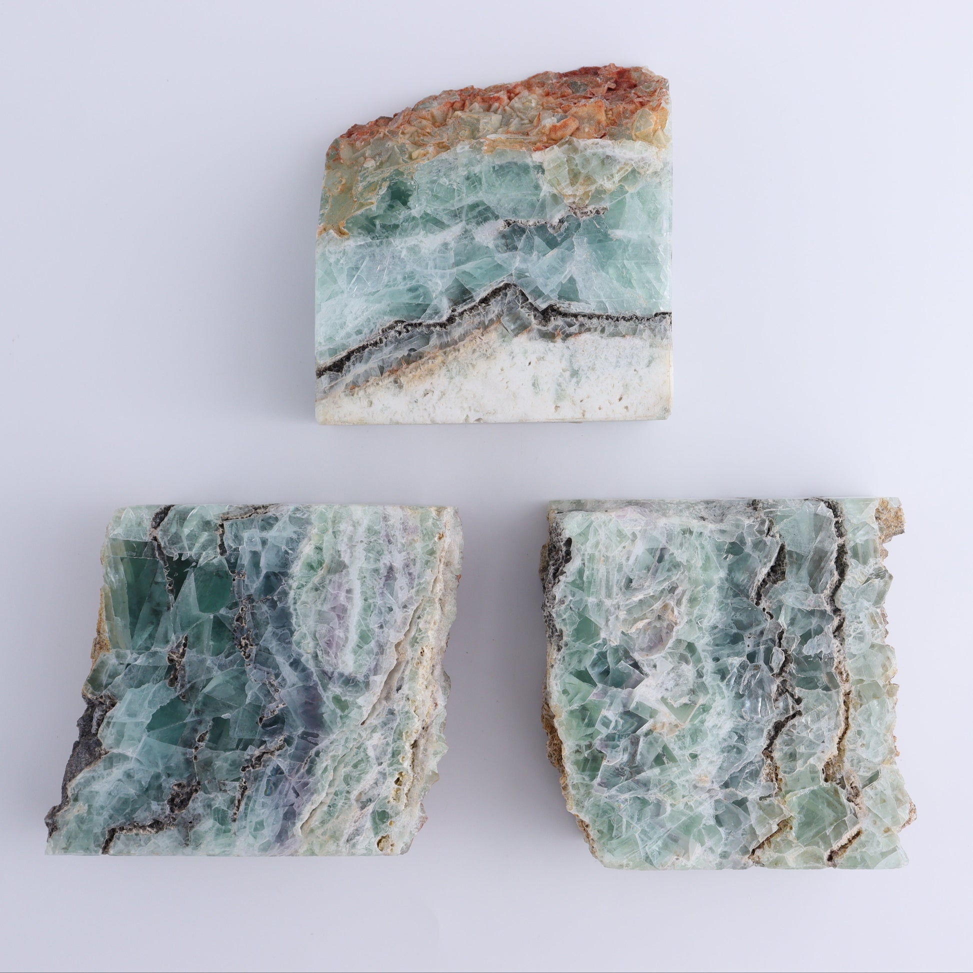 Fluorite Face Polished Set of 3 - Expert Wholesale and Supplier of Wholesale Crystals & Bulk Gemstones, ["Face Polished","Fluorite","Mexico"]