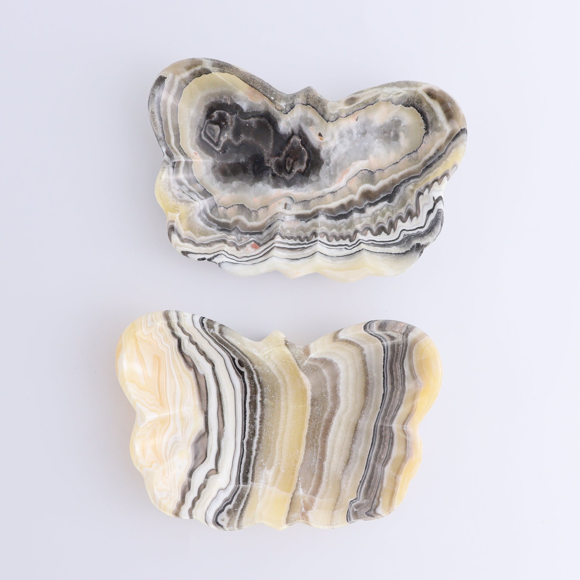 Zebra Onyx Butterfly Bowls Set of 6 - Expert Wholesale and Supplier of Wholesale Crystals & Bulk Gemstones, ["Bowls","Mexico","onyx"]