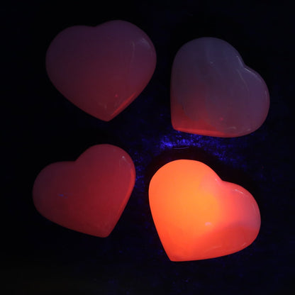 Pink Mangano Calcite Hearts Set of 12