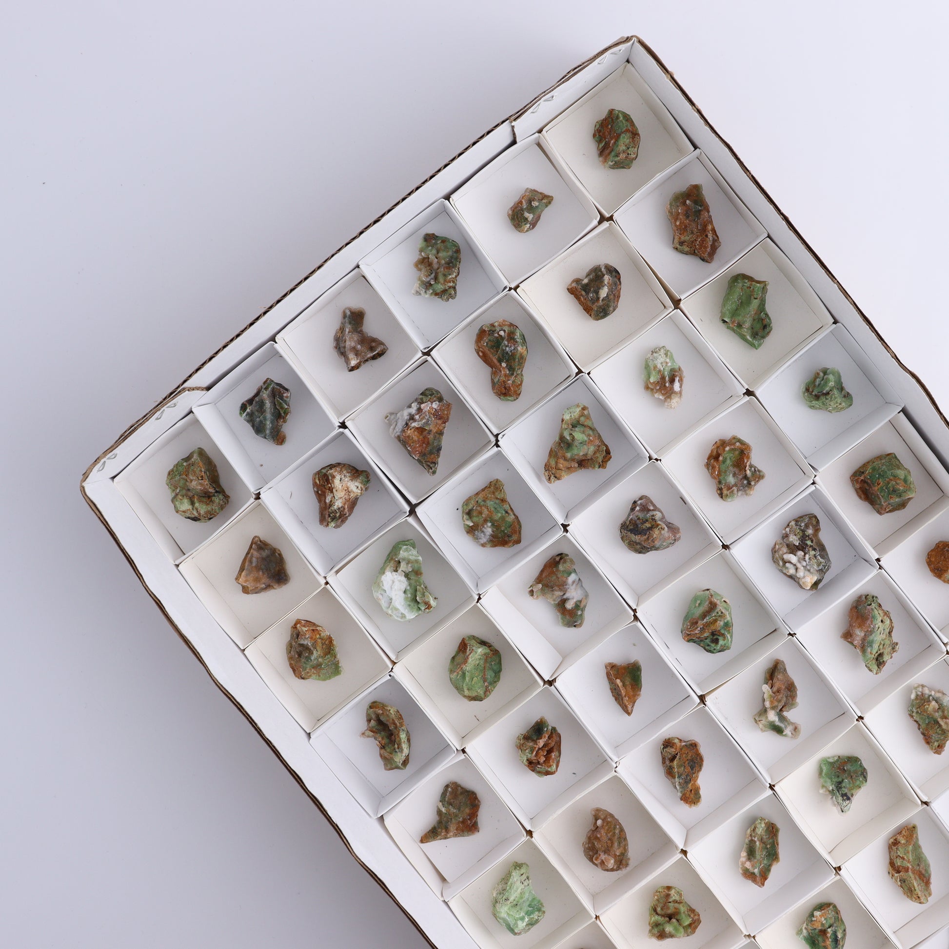 Chrome Chalcedony Flat of 54 - Expert Wholesale and Supplier of Wholesale Crystals & Bulk Gemstones, ["Chalcedony","Chrome Chalcedony"]