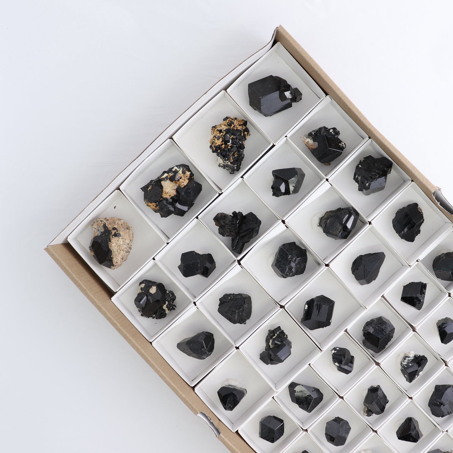 Black Tourmaline Roughs Set of 43