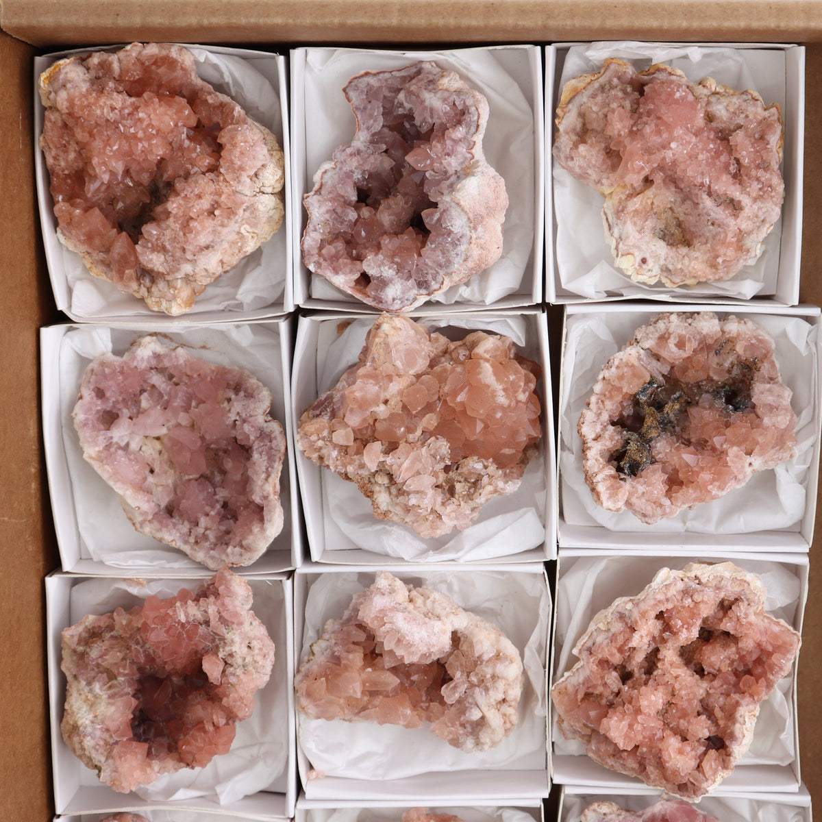 Pink Amethyst Geodes Set of 12