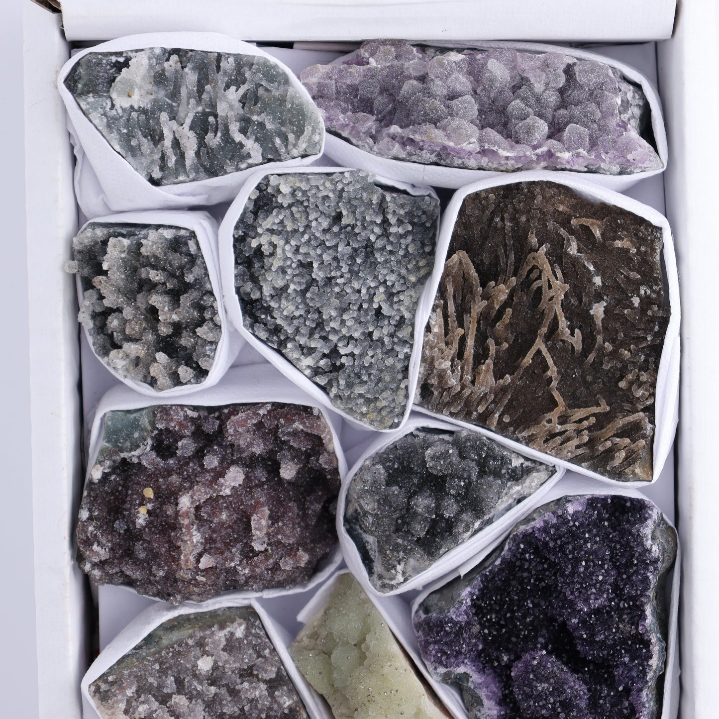 Uruguay Amethyst Clusters with Formations Flat of 13 - Expert Wholesale and Supplier of Wholesale Crystals & Bulk Gemstones, ["Amethyst","Clusters","Formations","Uruguay"]