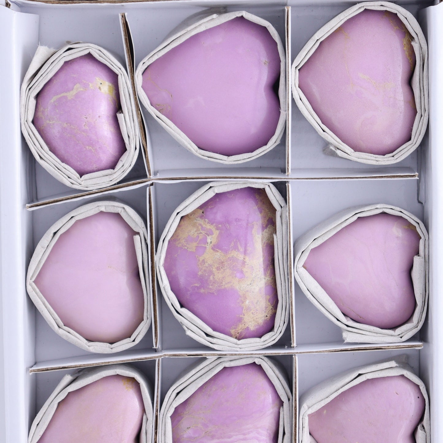 Phosphosiderite Hearts Set of 12 - Expert Wholesale and Supplier of Wholesale Crystals & Bulk Gemstones, ["Hearts","Phosphosiderite"]