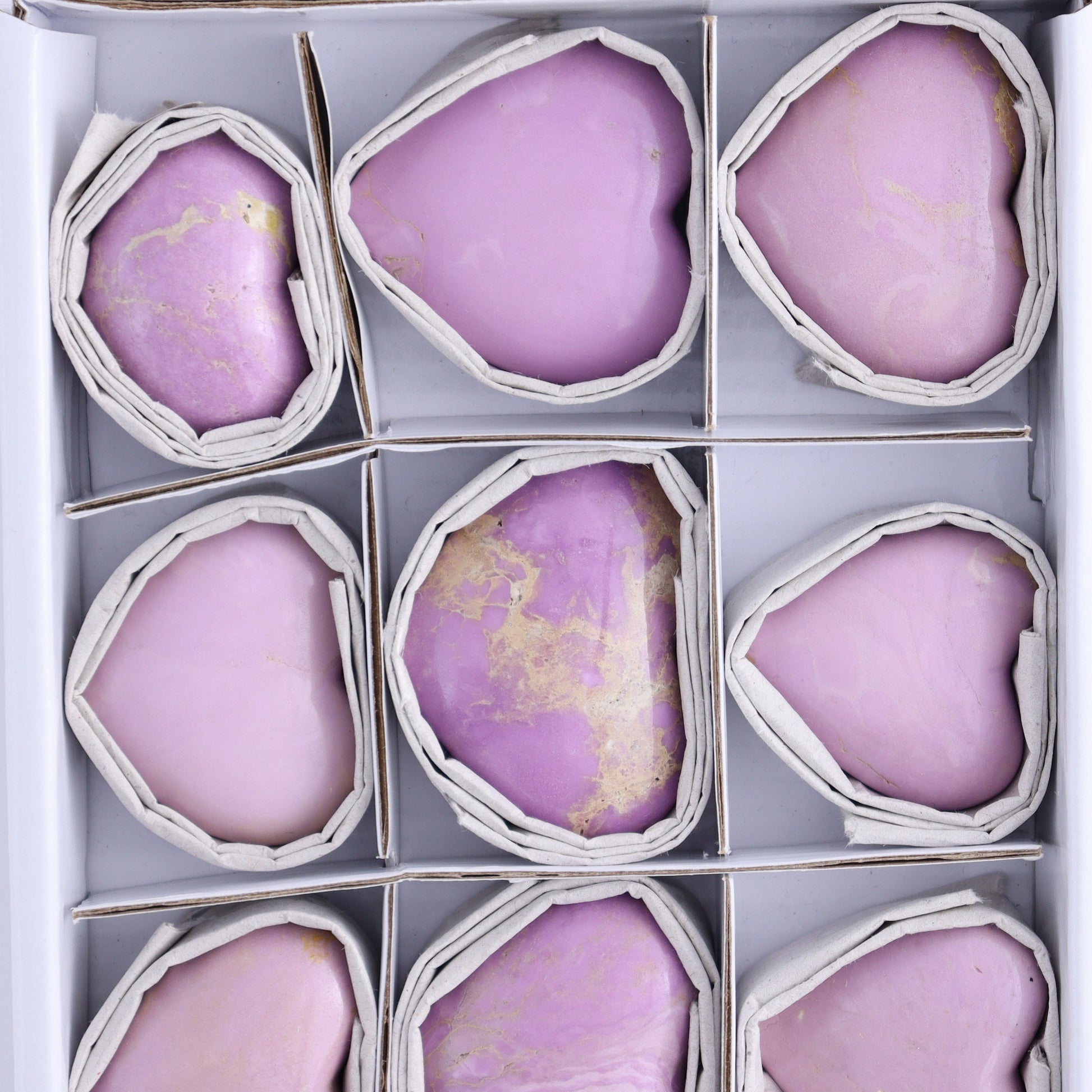 Phosphosiderite Hearts Set of 12 - Expert Wholesale and Supplier of Wholesale Crystals & Bulk Gemstones, ["Hearts","Phosphosiderite"]