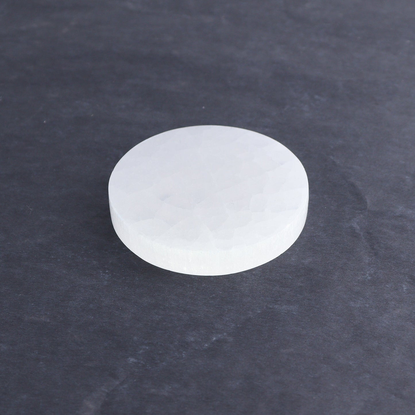 One Selenite (Satin Spar) Round Plate 7 cm - Expert Wholesale and Supplier of Wholesale Crystals & Bulk Gemstones, ["close_30","Morocco","Round Dish","Selenite"]