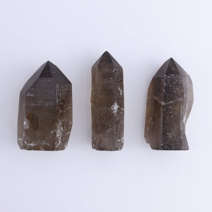 Smoky Quartz Polished Tops Set of 12 - Expert Wholesale and Supplier of Wholesale Crystals & Bulk Gemstones, ["Brazil","close_70","Points","Polished Tip","Quartz","Smoky Quartz"]