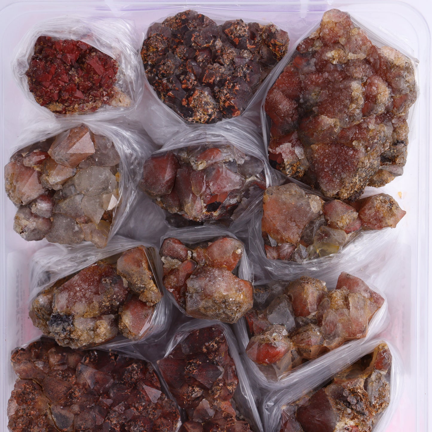 Quartz Hematite Inclusions Flat from Morocco