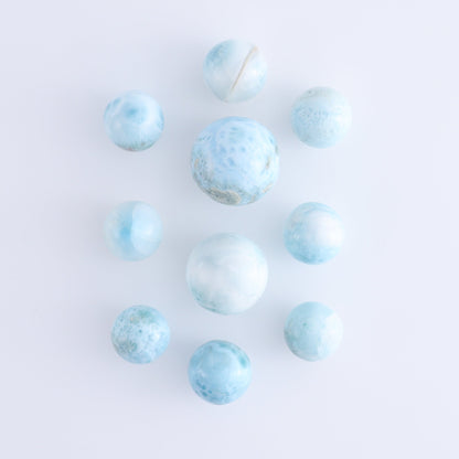 Larmiar Spheres Set of 10 - Expert Wholesale and Supplier of Wholesale Crystals & Bulk Gemstones, ["Larimar","Spheres"]