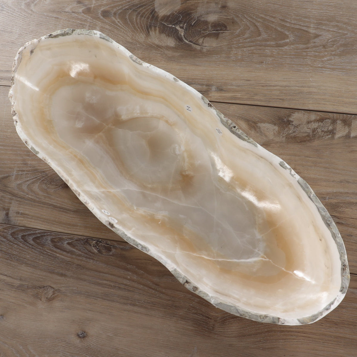 Mexican Onyx/Calcite Canoe Bowl 23"