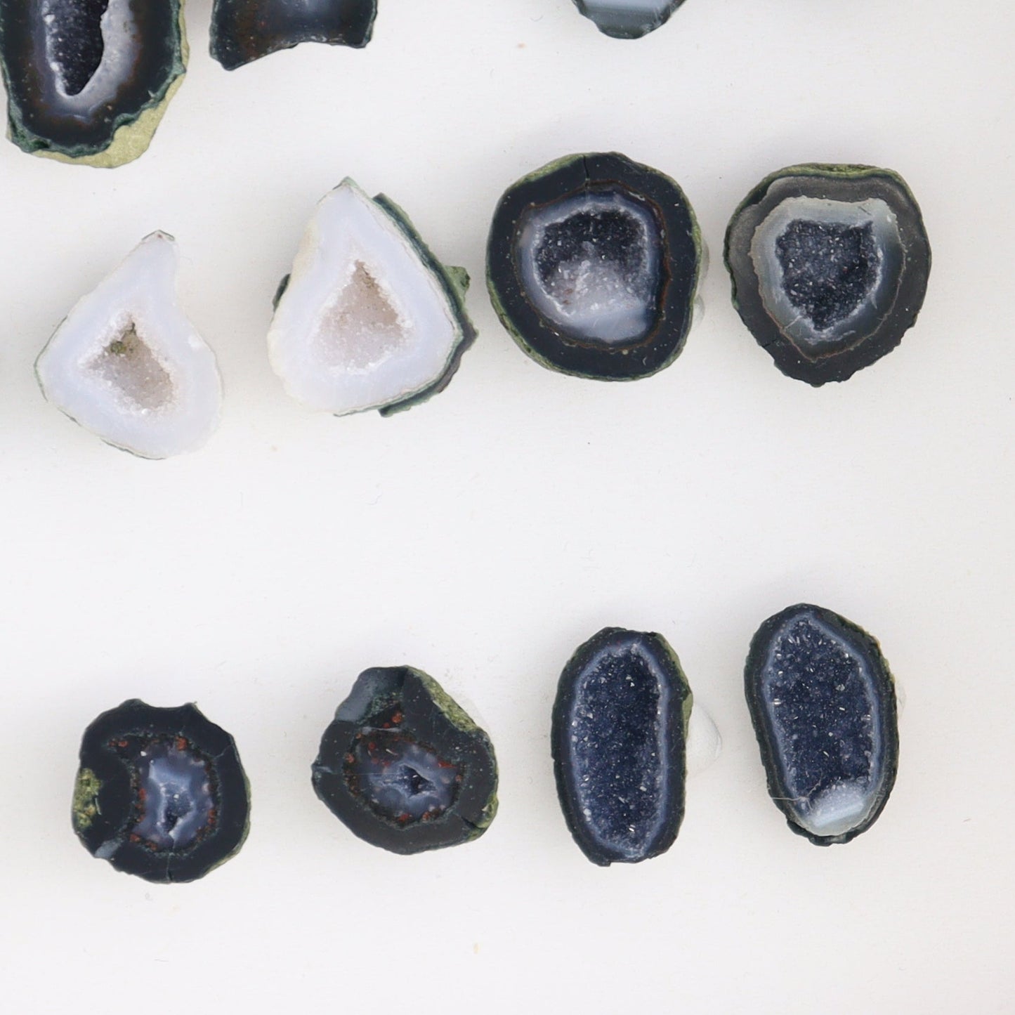 Tabasco Geodes 9 Pairs - Expert Wholesale and Supplier of Wholesale Crystals & Bulk Gemstones, ["Geodes","Tabasco Geode"]