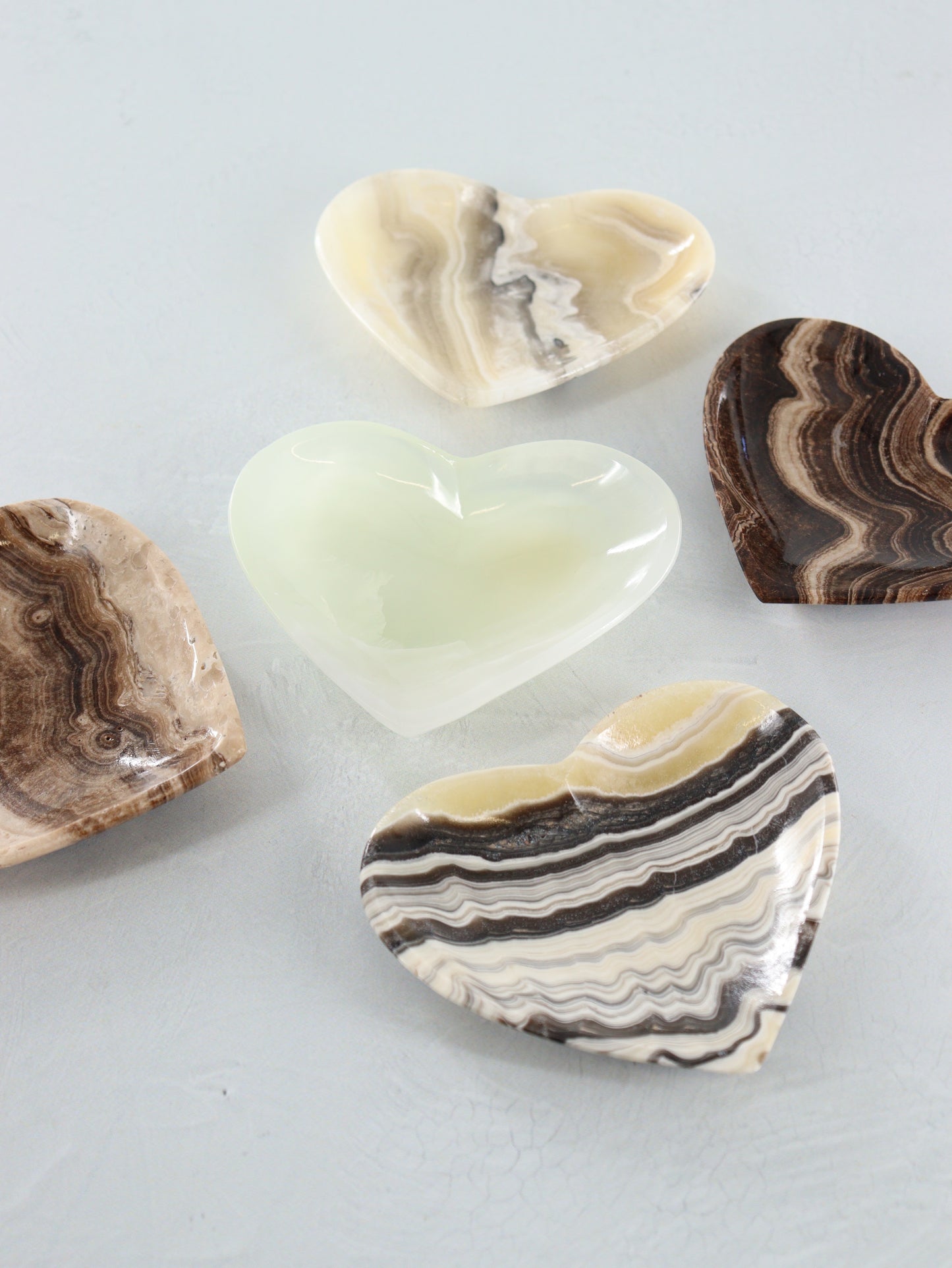 Mixed Onyx Heart Bowls Set of 5 - Expert Supplier of Wholesale Crystals & Bulk Gemstones