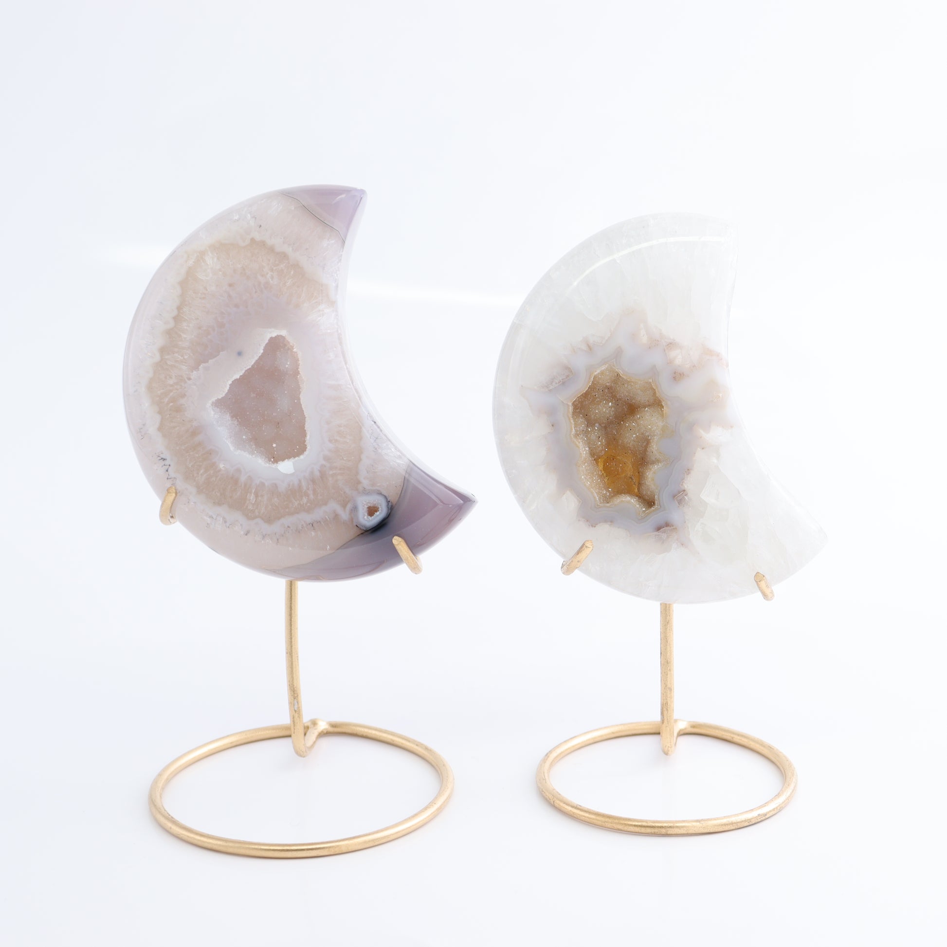 Agate Moons with Stand Set of 5 - Expert Wholesale and Supplier of Wholesale Crystals & Bulk Gemstones, ["Agate","Brazil","moons"]