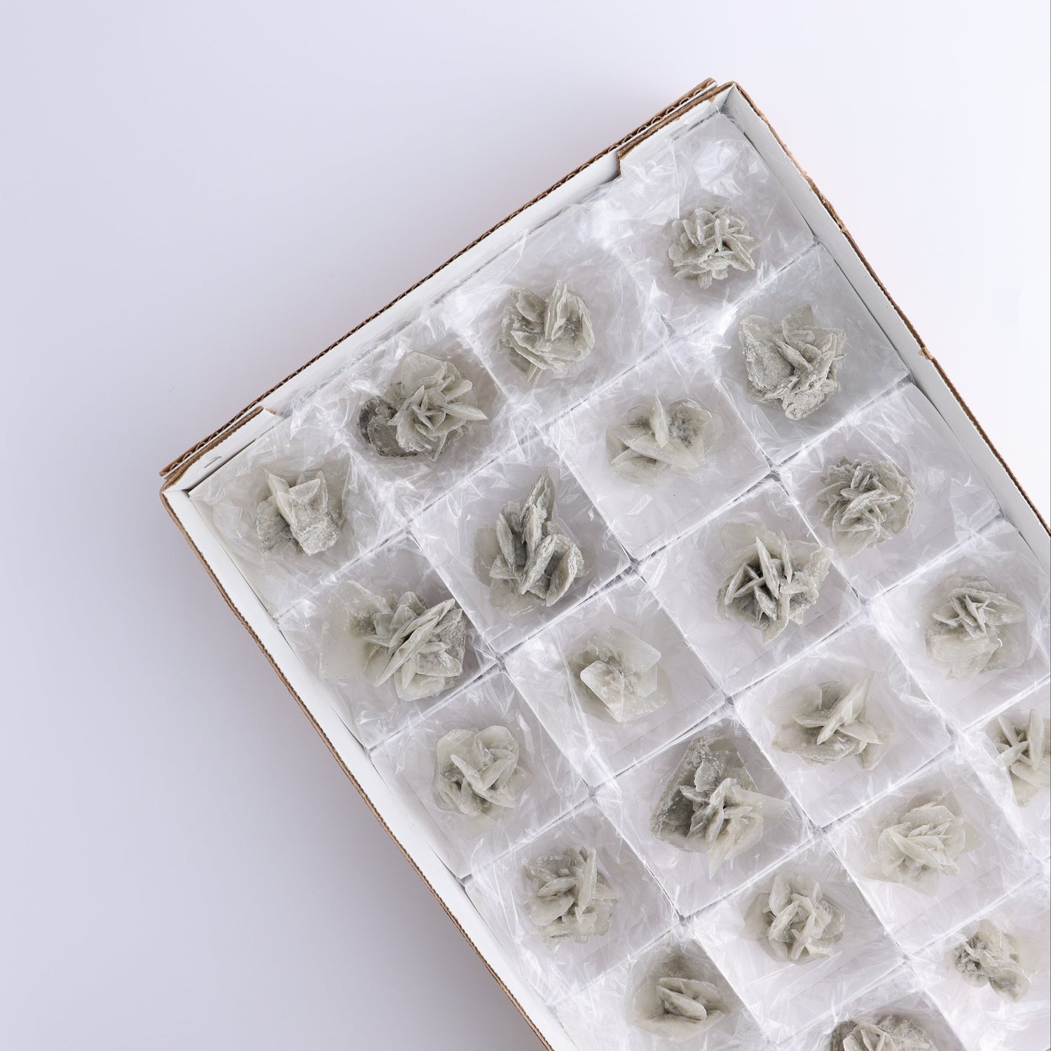 Selenite Clusters Set of 24 | Mi Esperanza Minerals | Supplier of Crystals and Onyx