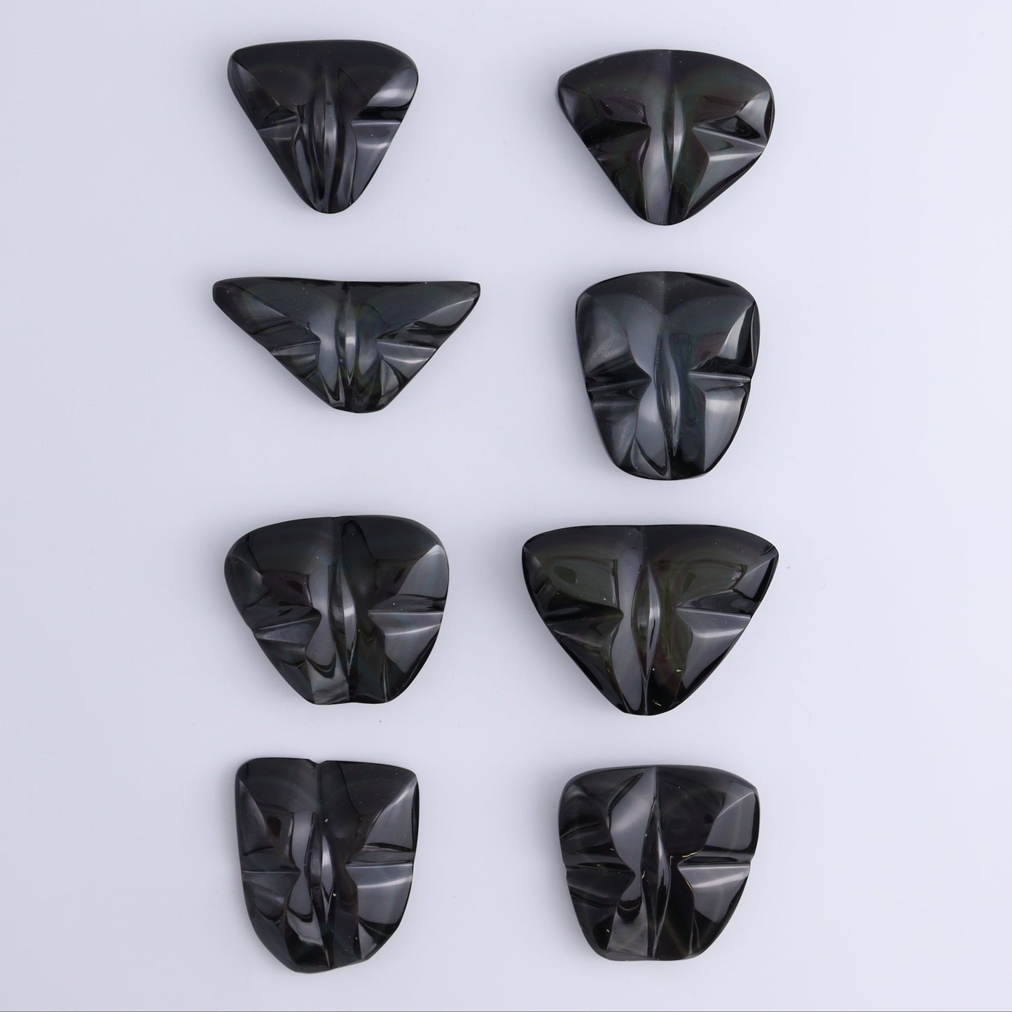 Rainbow Obsidian Butterflies Set of 8 - Expert Wholesale and Supplier of Wholesale Crystals & Bulk Gemstones, ["Butterflies","Butterfly","Mexico","Rainbow Obsidian"]