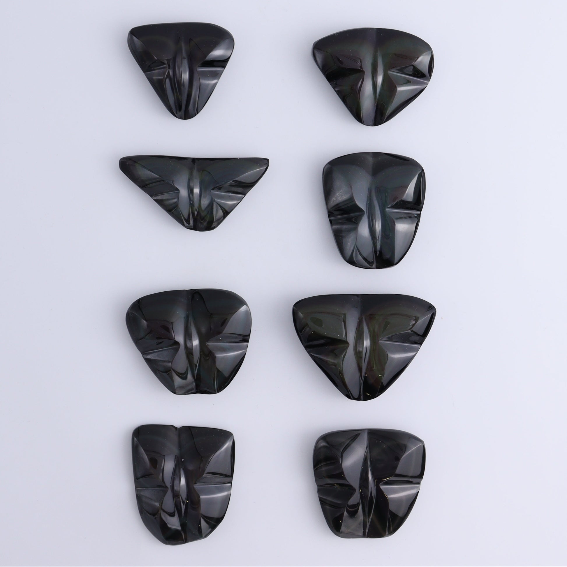 Rainbow Obsidian Butterflies Set of 8 - Expert Wholesale and Supplier of Wholesale Crystals & Bulk Gemstones, ["Butterflies","Butterfly","Mexico","Rainbow Obsidian"]