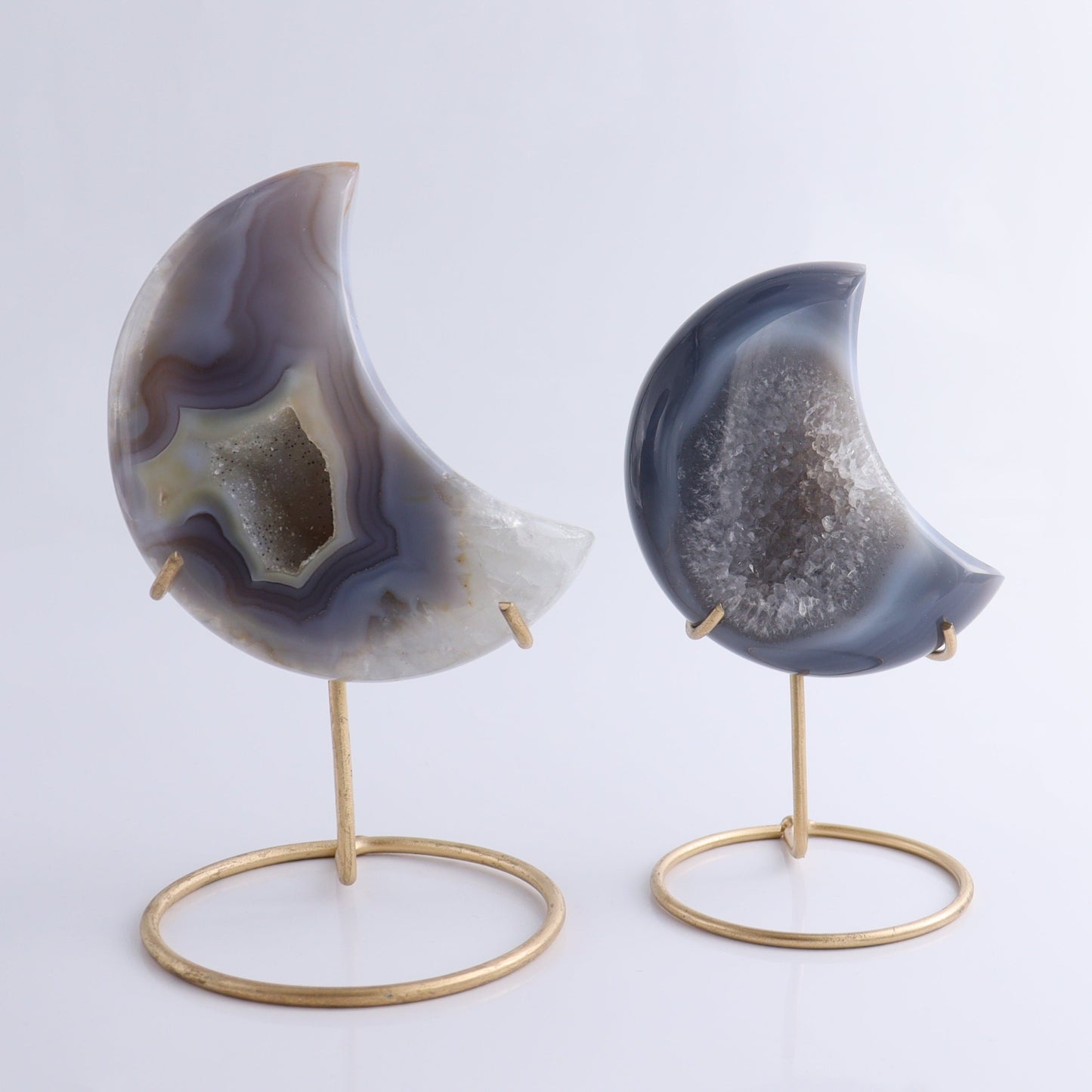 Agate Moons with Stand Set of 6 - Expert Wholesale and Supplier of Wholesale Crystals & Bulk Gemstones, ["Agate","Brazil","moons"]