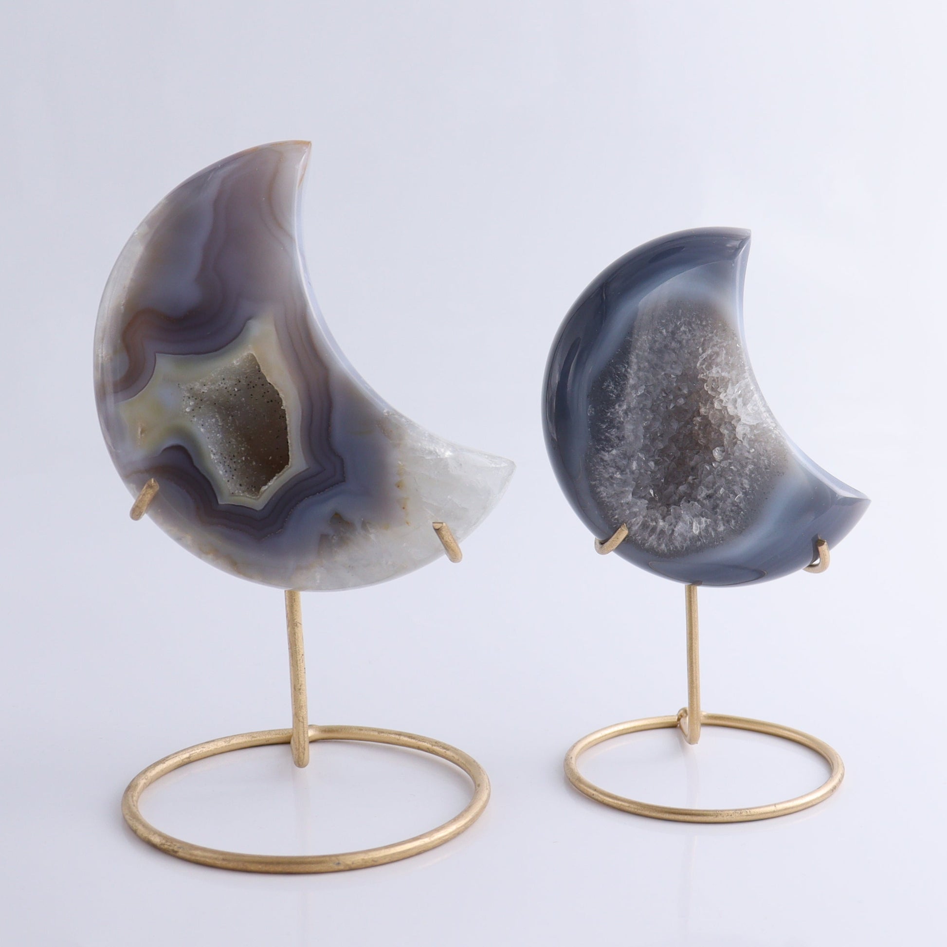 Agate Moons with Stand Set of 6 - Expert Wholesale and Supplier of Wholesale Crystals & Bulk Gemstones, ["Agate","Brazil","moons"]