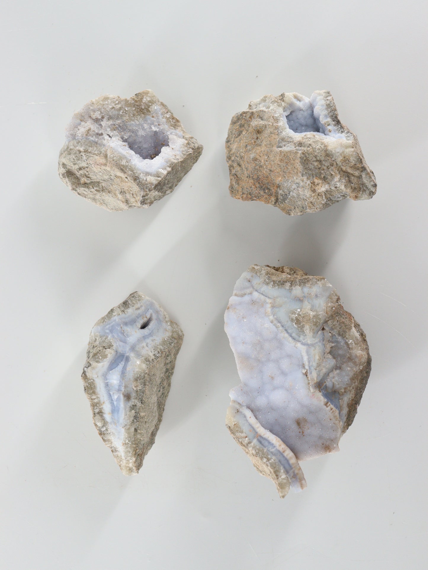 Blue Lace Agate Clusters Set of 4 - Expert Wholesale and Supplier of Wholesale Crystals & Bulk Gemstones, []