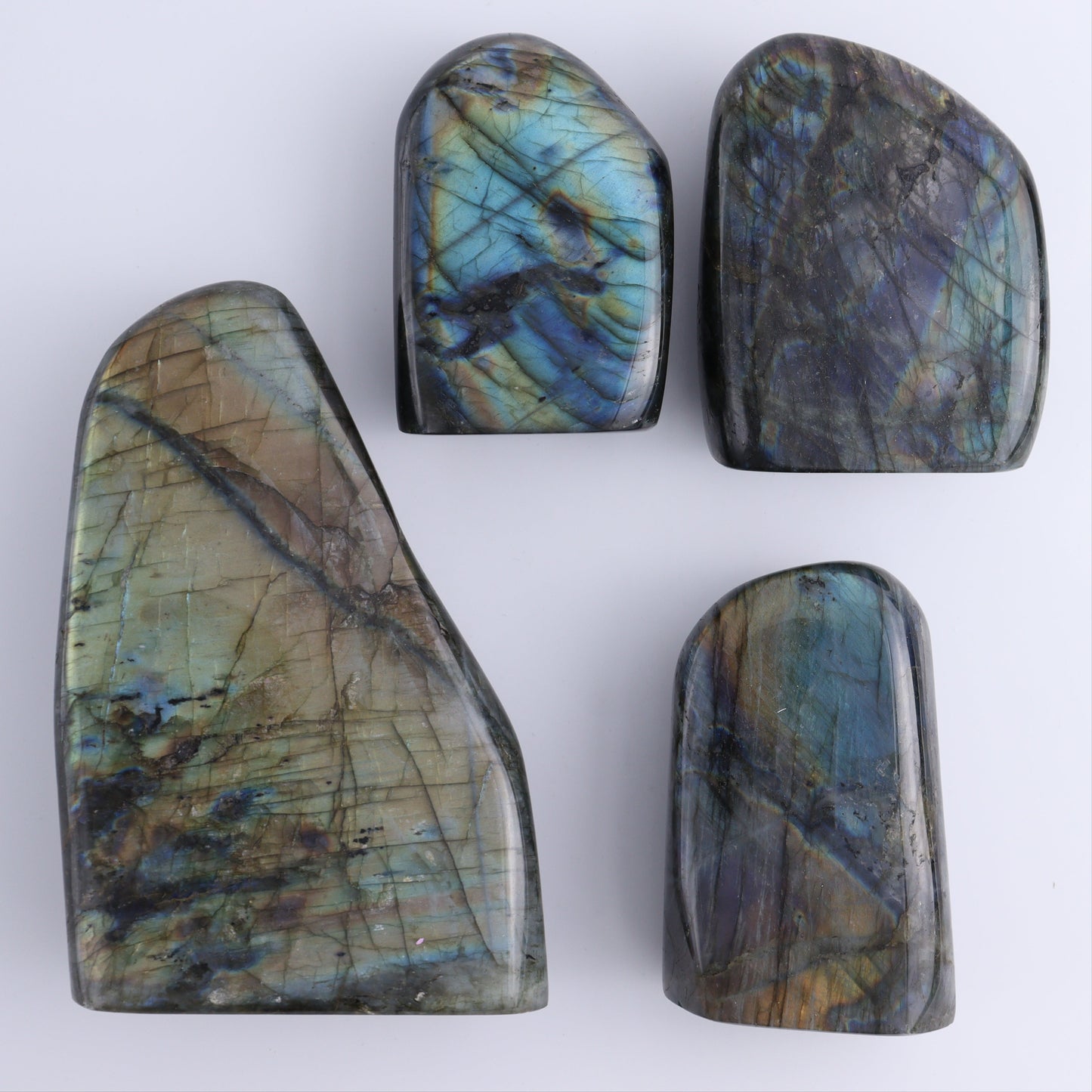 Labradorite Freeform Set of 4 - Expert Wholesale and Supplier of Wholesale Crystals & Bulk Gemstones, ["Freeforms","Labradorite","Madagascar"]