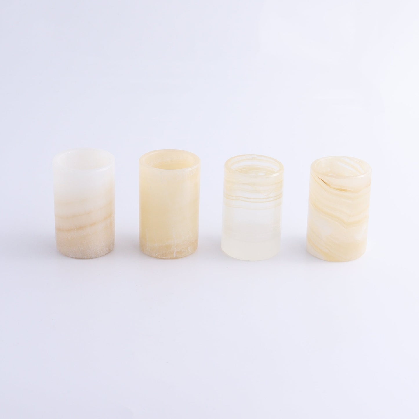Shot Glass Set Mexican Onyx/Calcite Honey - Expert Wholesale and Supplier of Wholesale Crystals & Bulk Gemstones, ["Calcite","Catalog Onyx","Mexico","onyx","Shot Glasses"]