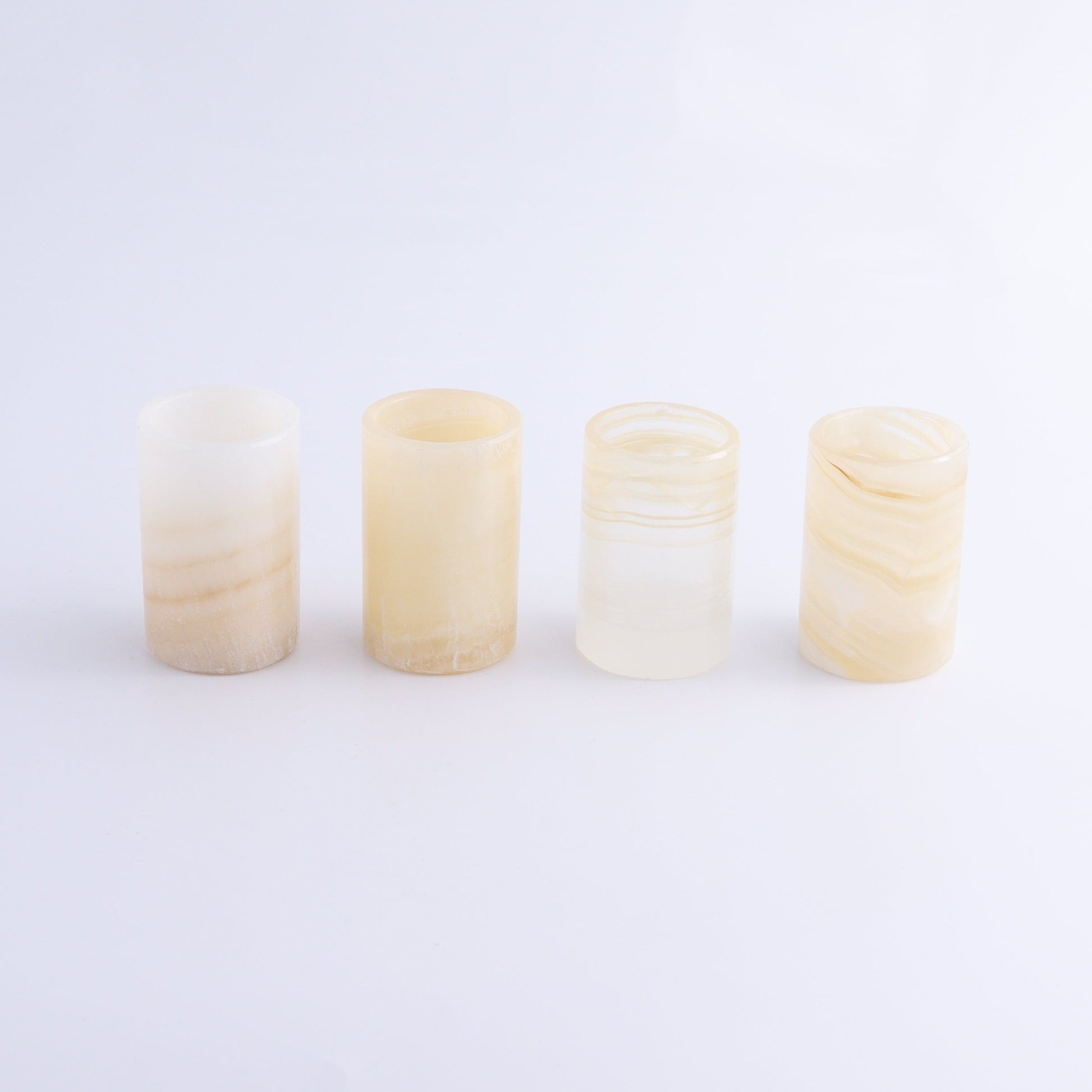 Shot Glass Set Mexican Onyx/Calcite Honey - Expert Wholesale and Supplier of Wholesale Crystals & Bulk Gemstones, ["Calcite","Catalog Onyx","Mexico","onyx","Shot Glasses"]