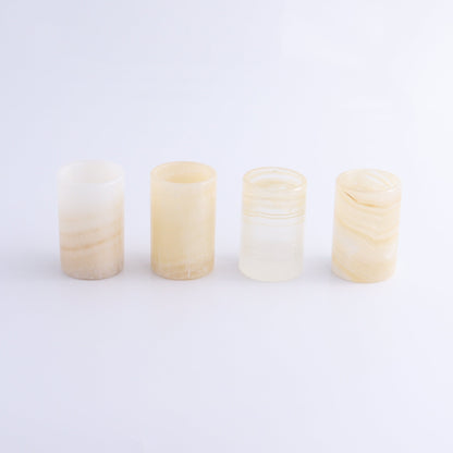 Shot Glass Set Mexican Onyx/Calcite Honey - Expert Wholesale and Supplier of Wholesale Crystals & Bulk Gemstones, ["Calcite","Catalog Onyx","Mexico","onyx","Shot Glasses"]