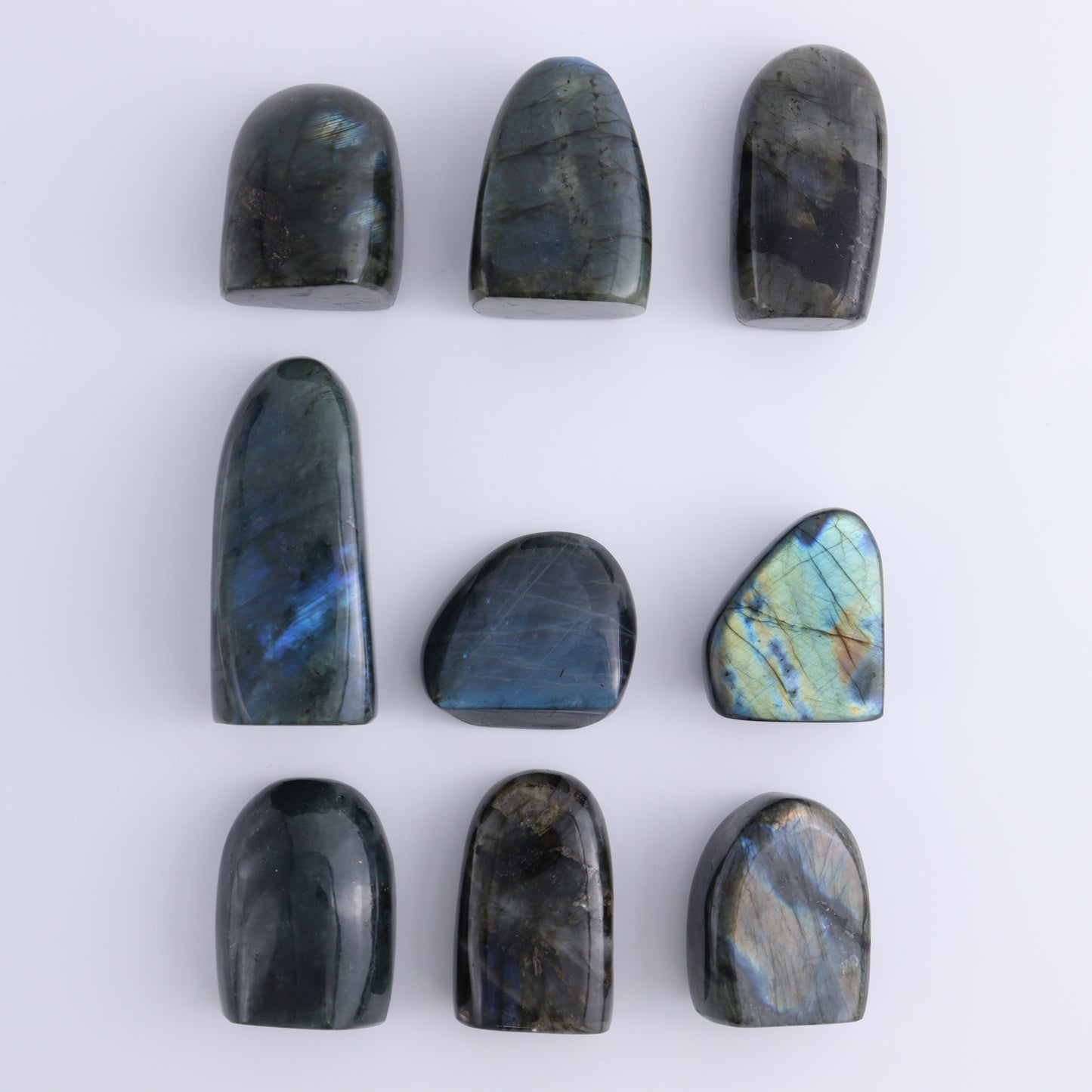 Labradorite Freeform Set of 9 - Expert Wholesale and Supplier of Wholesale Crystals & Bulk Gemstones, ["Freeforms","Labradorite","Madagascar"]