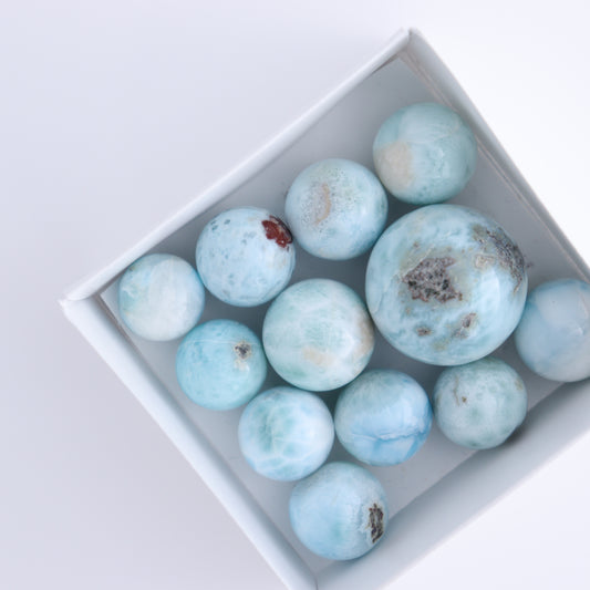 Larimar Spheres Set of 12 - Expert Wholesale and Supplier of Wholesale Crystals & Bulk Gemstones, ["Larimar","Spheres"]