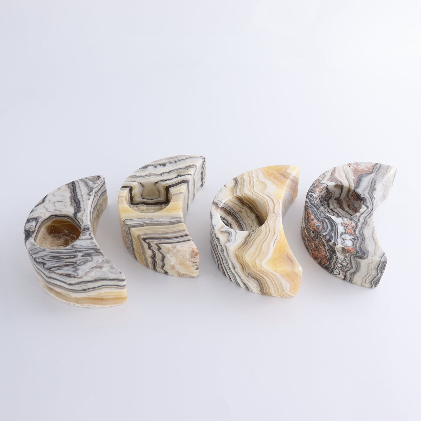 Onyx Moon Candle Holders Set of 4 - Expert Wholesale and Supplier of Wholesale Crystals & Bulk Gemstones, ["Candle Holder","Mexico","moons","onyx"]